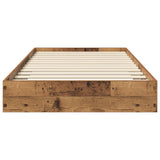 Floor Bed Frame Old Wood 80 x 200 cm Engineered Wood 8009078