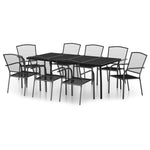 ZNTS 9 Piece Garden Dining Set Anthracite Steel 3187974