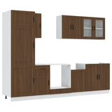 8 Piece Kitchen Cabinet Set Kalmar Brown Oak Engineered Wood 3314818