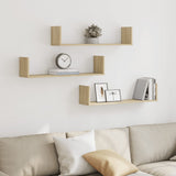 Wall Shelves 3 pcs Sonoma Oak 80x18x18 cm Engineered Wood 853292