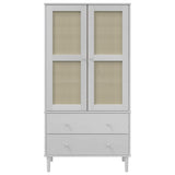 Wardrobe SENJA Rattan Look White 90x55x175 cm Solid Wood Pine 358035