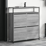 Shoe Cabinet with 4 Flip-Drawers Grey Sonoma 100x34x112 cm 3214416