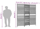Room Divider 3 Panels Grey Poly Rattan 365390