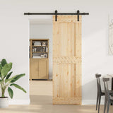 Sliding Door with Hardware Set 70x210 cm Solid Wood Pine 3332700