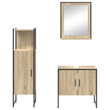 Bathroom Furniture Set with Shelf 3 pcs Brown Engineered wood 3345145