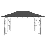 Gazebo with Mosquito Net 4x3x2.73 m Anthracite 180 g/m 47973