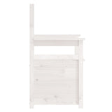 Bench White 112.5x51.5x96.5 cm Solid Wood Pine 823560