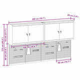 Tool Cabinet Set with Shelf 6 pcs Black Powder-Coated Steel 3321402