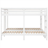 Triple Bunk Bed Frame White 200x200/80x200 cm Solid Wood Pine 3308584