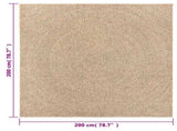 Rug ZIZUR 200x200 cm Jute Look Indoor and Outdoor 4006163