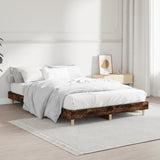 Bed Frame without Mattress Smoked Oak 120x190 cm Small Double Engineered Wood 832090