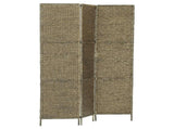 3-Panel Room Divider Brown 116x160 cm Water Hyacinth 247346