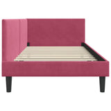 Corner Bed Frame with Headboard Wine Red 80 cm x 200 cm Velvet 42016210