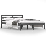 ZNTS Bed Frame without Mattress 135x190cm Grey Double 810407