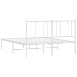 Metal Bed Frame without Mattress with Headboard White 150x200cm 352531