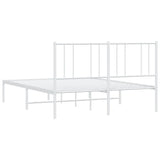 Metal Bed Frame without Mattress with Headboard White 150x200cm 352531