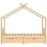 Kids Bed Frame with Drawers Solid Pine Wood 90x200 cm 322147