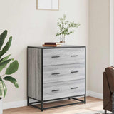 Sideboard Grey Sonoma 68x35x76 cm Engineered Wood and Metal 848972