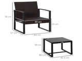 3 pcs PE Rattan Wicker Garden Furniture Patio Bistro Set Weave Conservatory Sofa Coffee Table and T3398P322122