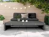 Garden Footstool Grey Solid wood pine Large Modular 825753