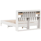 Bookcase Bed without Mattress White 140x190 cm Solid Wood Pine 3322922