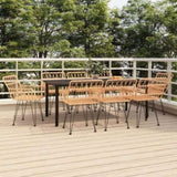 9 Piece Garden Dining Set Poly Rattan 3157865