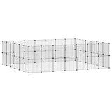 52-Panel Pet Cage with Door Black 35x35 cm Steel 3114047