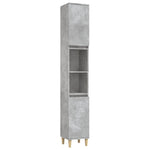 ZNTS 3 Piece Bathroom Cabinet Set Concrete Grey Engineered Wood 3185539