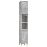 ZNTS 3 Piece Bathroom Cabinet Set Concrete Grey Engineered Wood 3185539