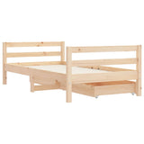 Kids Bed Frame with Drawers 80x160 cm Solid Wood Pine 834444