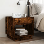 ZNTS Bedside Table with Infinity LED Smoked Oak 50x50x50 cm 3284088