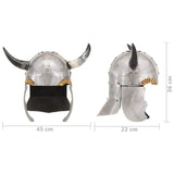 Fantasy Viking Helmet LARP Silver Steel 286205