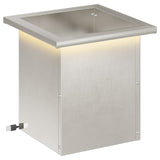 Garden Planter with LED Silver 30 x 30 x 30 cm Stainless Steel 8008064
