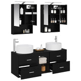 Bathroom Furniture Set 5 pcs Black Oak 3407080