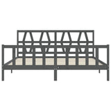 Bed Frame without Mattress Grey 200x200 cm Solid Wood Pine 3192513