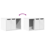 857724 Cat Litter Box Enclosure White 60x40x40 cm Engineered Wood