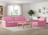 Sofa Set 2 pcs Pink Fabric 3433173