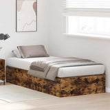 Storage Bed Frame Smoked Oak 100 x 200 cm Engineered Wood 3335353
