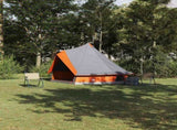 Tipi Tent with Roof Grey and Orange 400 x 346 x 250 cm Taffeta 42000980