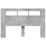LED Headboard Concrete Grey 160x18.5x103.5 cm Engineered Wood 837354