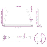 Coffee Table Legs V-Shape 2 pcs Black 60x cm Steel 4012532