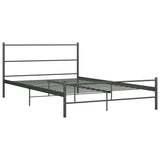 284686 Bed Frame without Mattress Grey Metal 120x200 cm