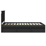 Bed Frame with Headboard Black 120 x 200 cm Solid Pine Wood 3411029