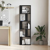 Book Cabinet/Room Divider Black Oak 45x24x159 cm Engineered Wood 862400