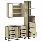 3 Piece Bathroom Furniture Set Sonoma Oak Engineered Wood 3301141
