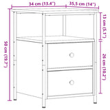 ZNTS Bedside Cabinet Artisan Oak 34x35.5x50 cm Engineered Wood 857260