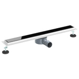 Shower Drain Glass Cover with 360&deg Siphon Black 70 cm 42015975