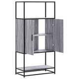 Highboard Grey Sonoma 68x35x139 cm Engineered Wood and Metal 849042