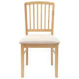 Dining Chairs 2 pcs Natural 50 x 52.5 x 91 cm Solid Rubber Wood 42020449