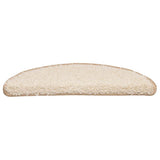 Stair Mats 30 pcs 56x17x3 cm Cream Half Round 3365803